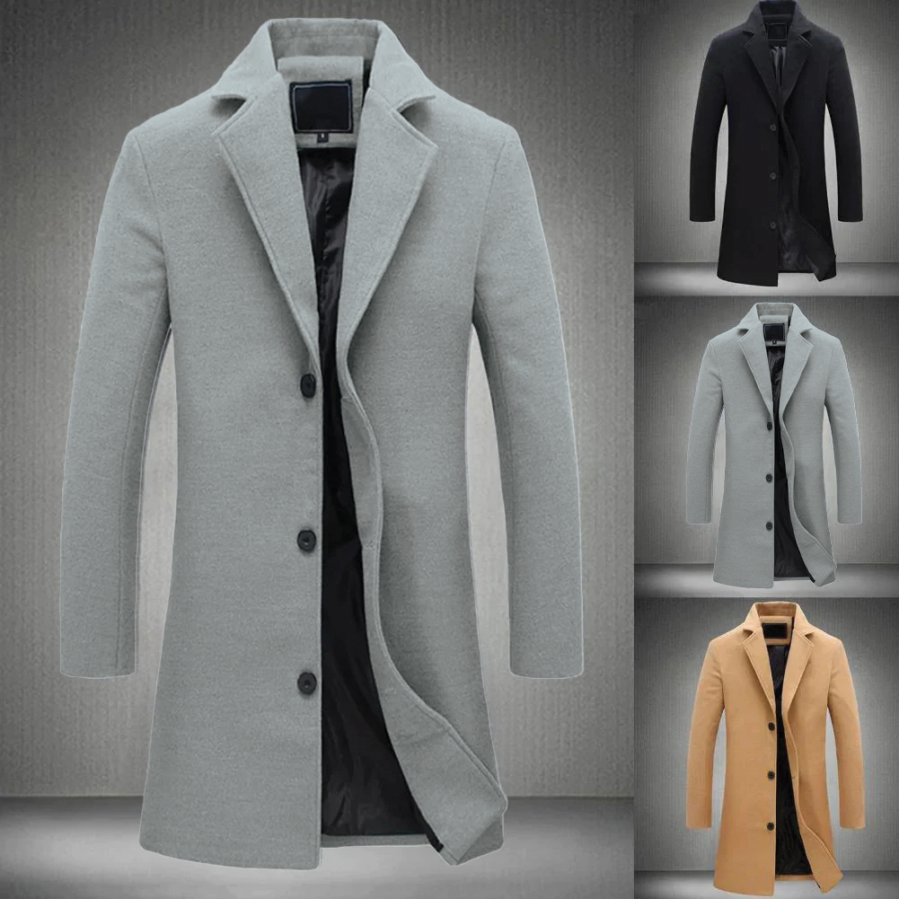 Warm Men's Wool Winter Coat