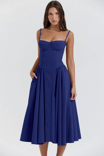 Floral Knee Length Pleated Dress