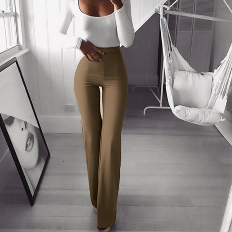 Wide Leg High Waisted Trousers - Nocini