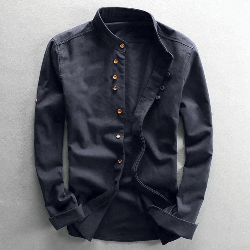 Classic Mandarin Style Dress Shirt - Nocini