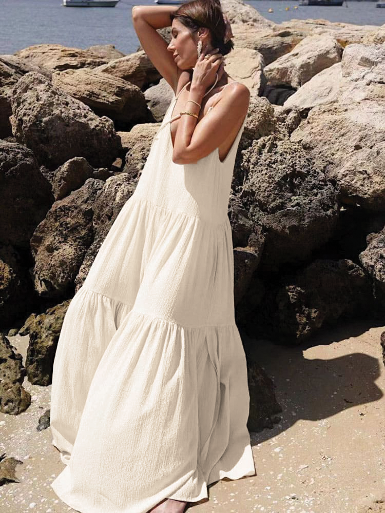 Strapless Summer Floor Length Sundress - Nocini