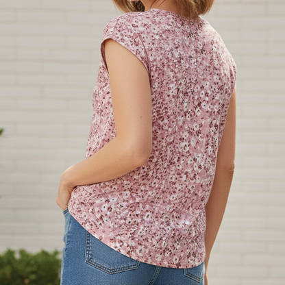 Casual V-Neck Short Sleeve Blouse
