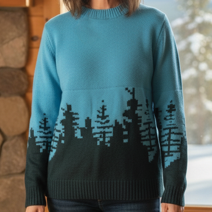 Colorful Textured Crew Neck Sweater