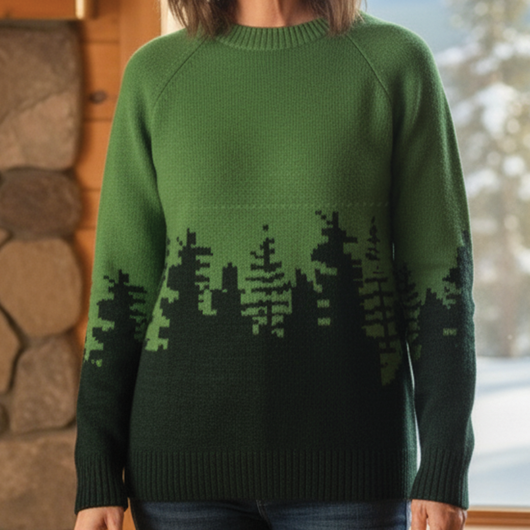 Colorful Textured Crew Neck Sweater