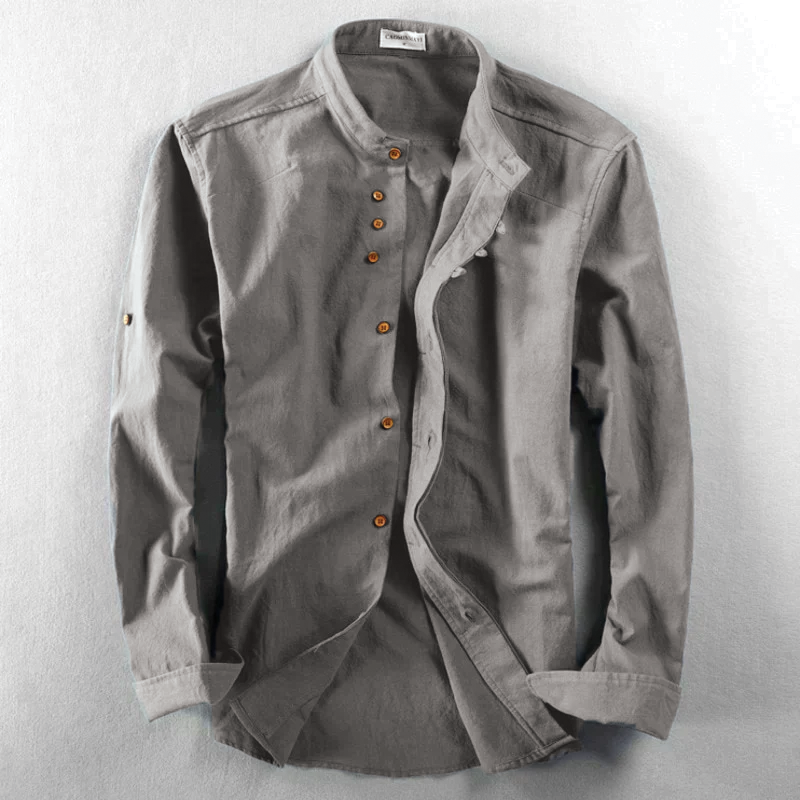 Classic Mandarin Style Dress Shirt