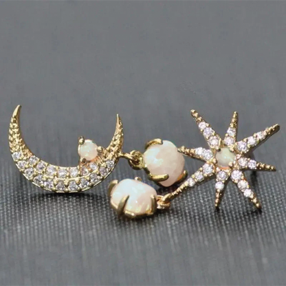 Celestial Night Sky Drop Earrings