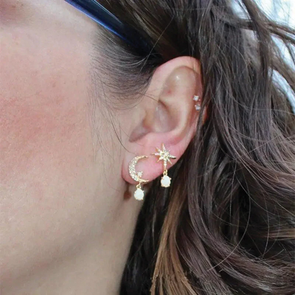 Celestial Night Sky Drop Earrings