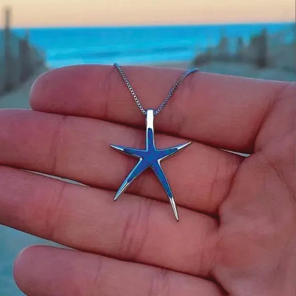 Chic Beach Starfish Drop Necklace - Nocini
