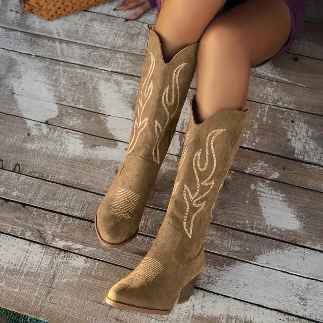 Genuine Leather Classic Cowboy Boots for Men