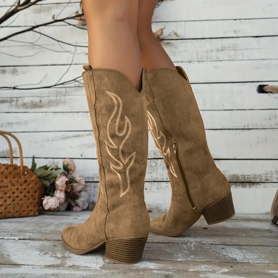 Genuine Leather Classic Cowboy Boots for Men