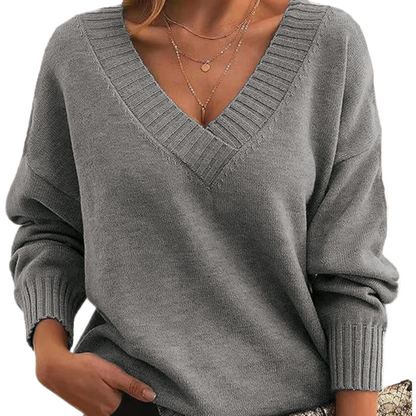 Women's Classic V Neck Knit Sweater