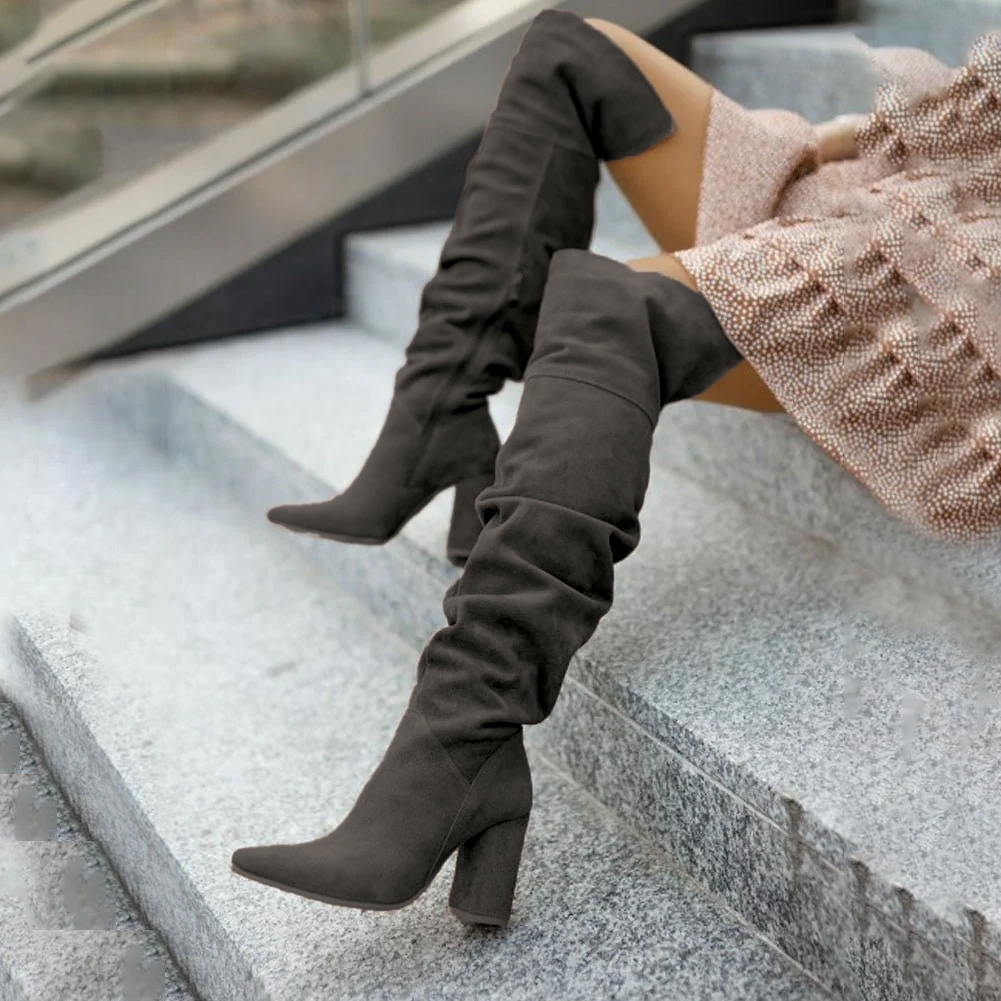 Tall Leather Knee High Boots - Nocini
