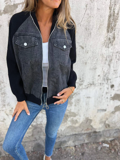 Classic Blue Jean Zip Jacket