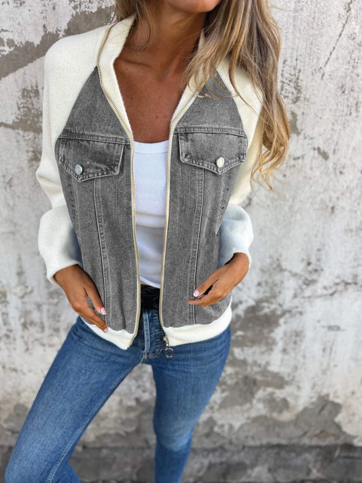 Classic Blue Jean Zip Jacket
