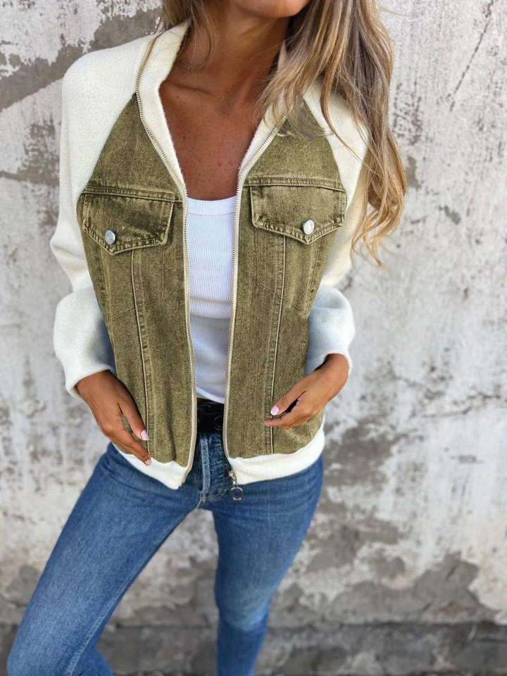 Classic Blue Jean Zip Jacket
