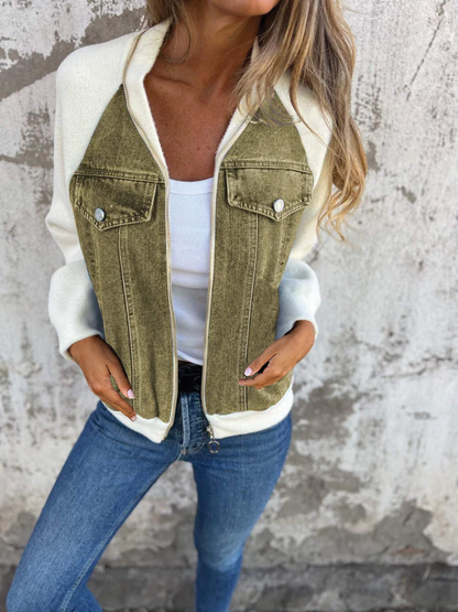 Classic Blue Jean Zip Jacket