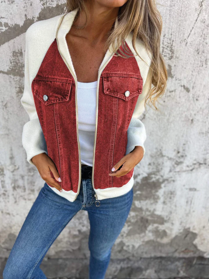 Classic Blue Jean Zip Jacket