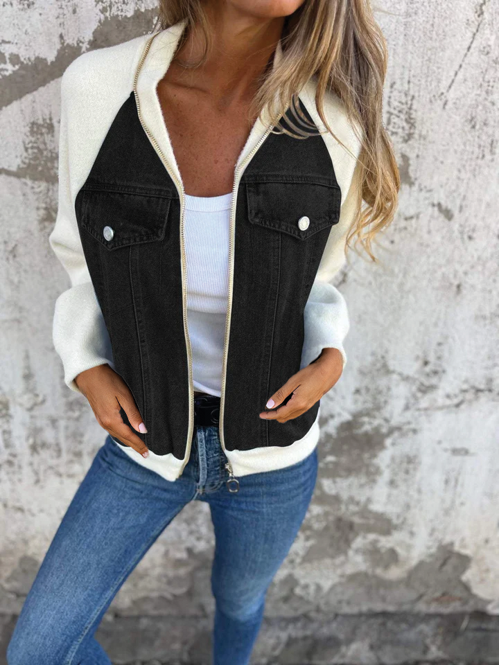 Classic Blue Jean Zip Jacket