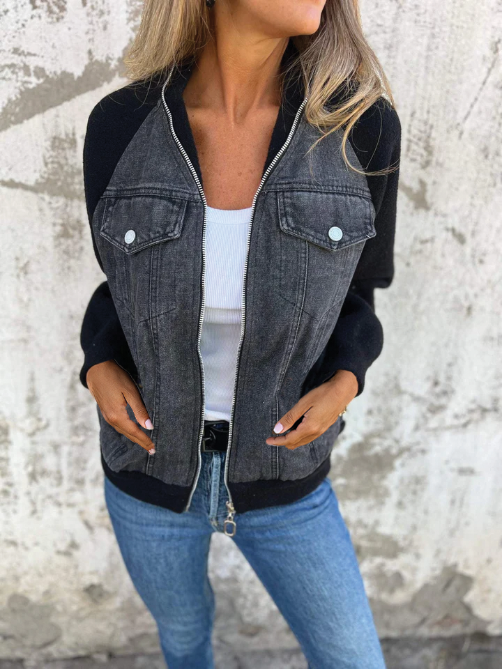 Classic Blue Jean Zip Jacket