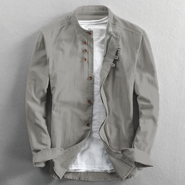 Classic Mandarin Style Dress Shirt