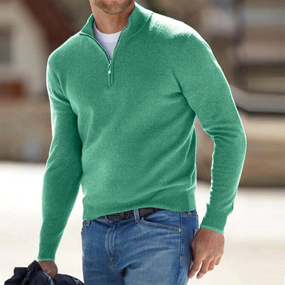 Classic Wool Half Zip Pullover Sweater