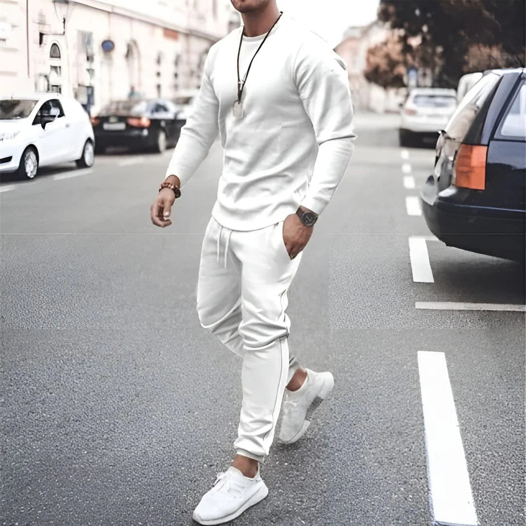 Fashionable Mens Slim Fit Zip Up Tracksuit Set