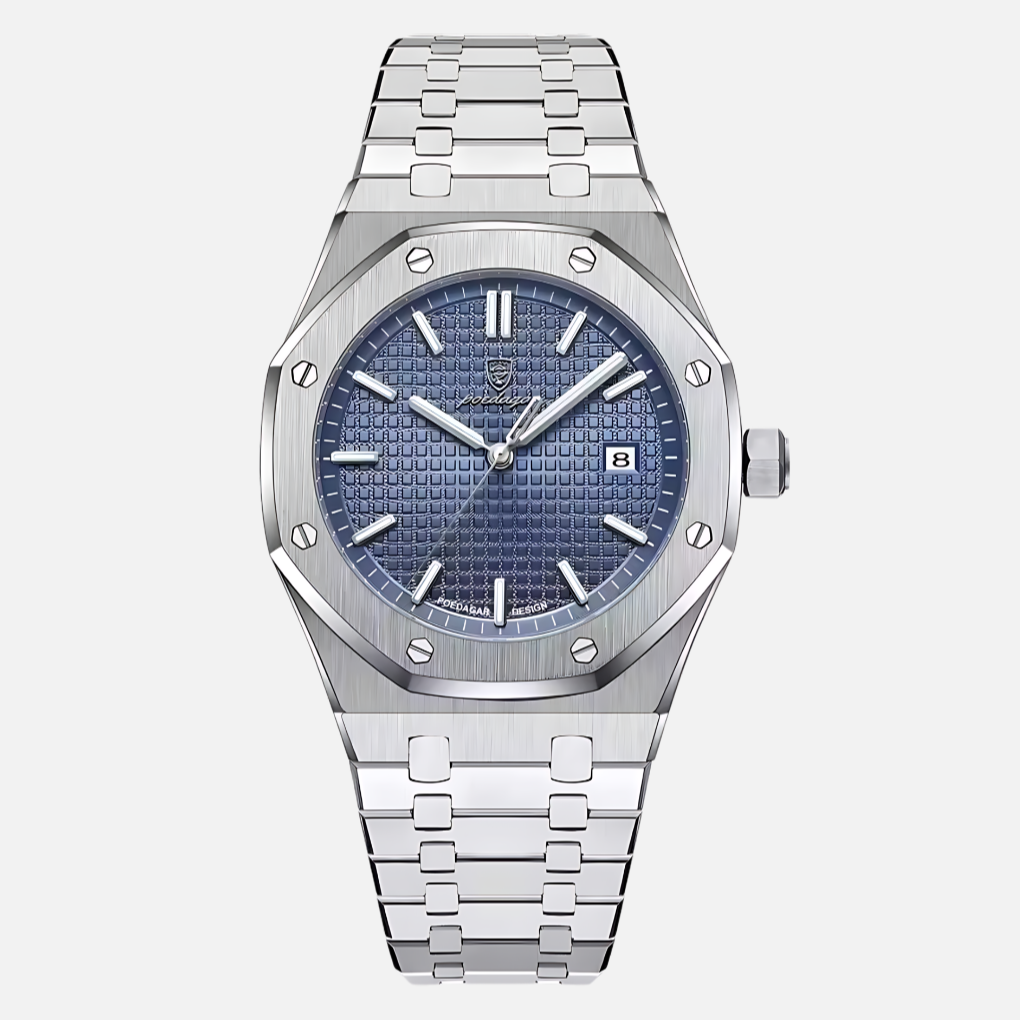 Luxury Silver Tone Men's Watch - Olytrend