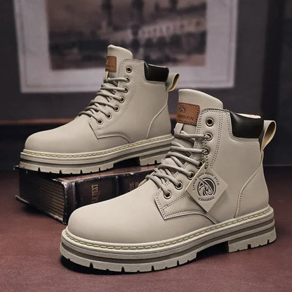 Waterproof Men's High Top Leather Hiking Boots