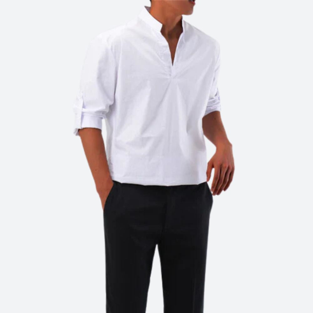 Casual Men's V-Neck Long Sleeve Shirt