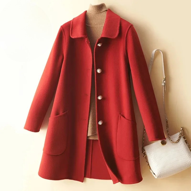 Classic Fit Knee Length Button Coat - Nocini