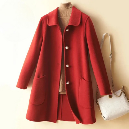 Classic Fit Knee Length Button Coat - Nocini