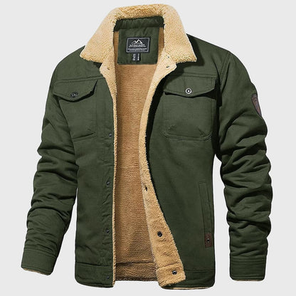 Casual Fleece Lined Button Bomber Jacket