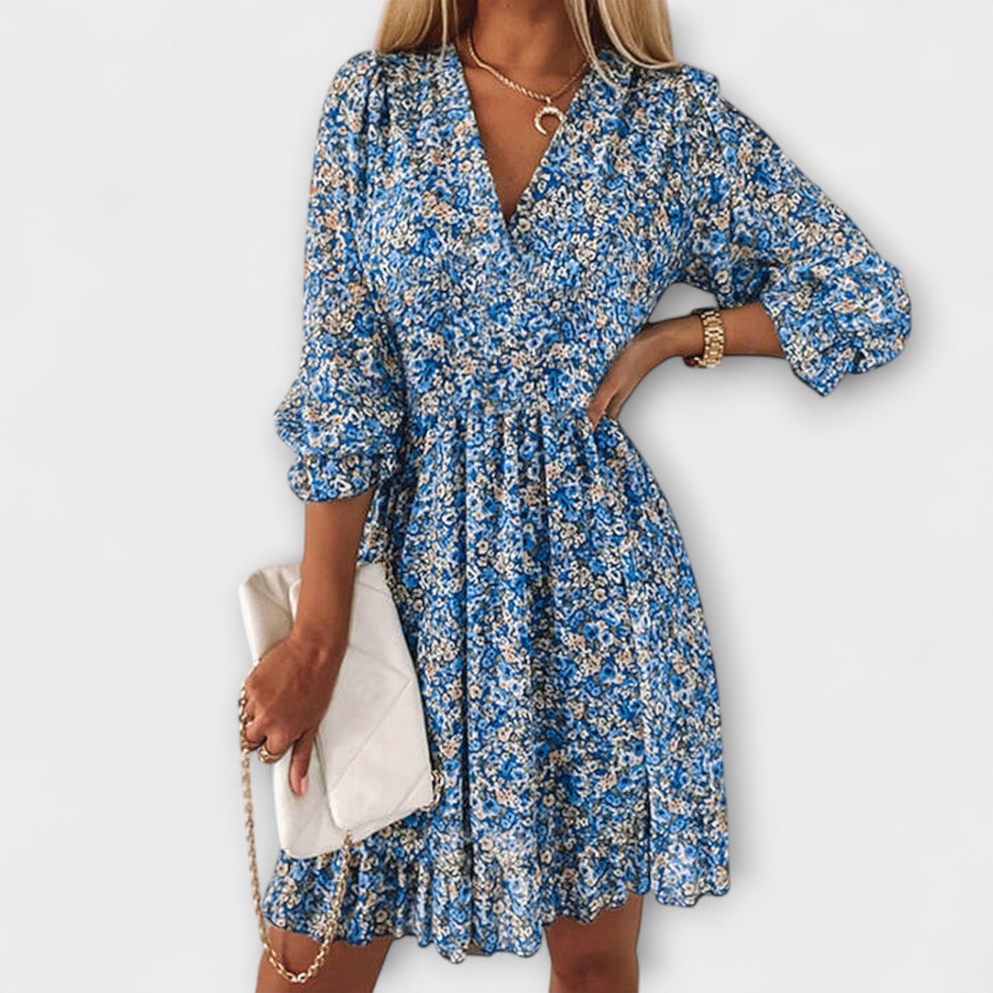 Beautiful Ruffle Sleeve Women's Floral Dress