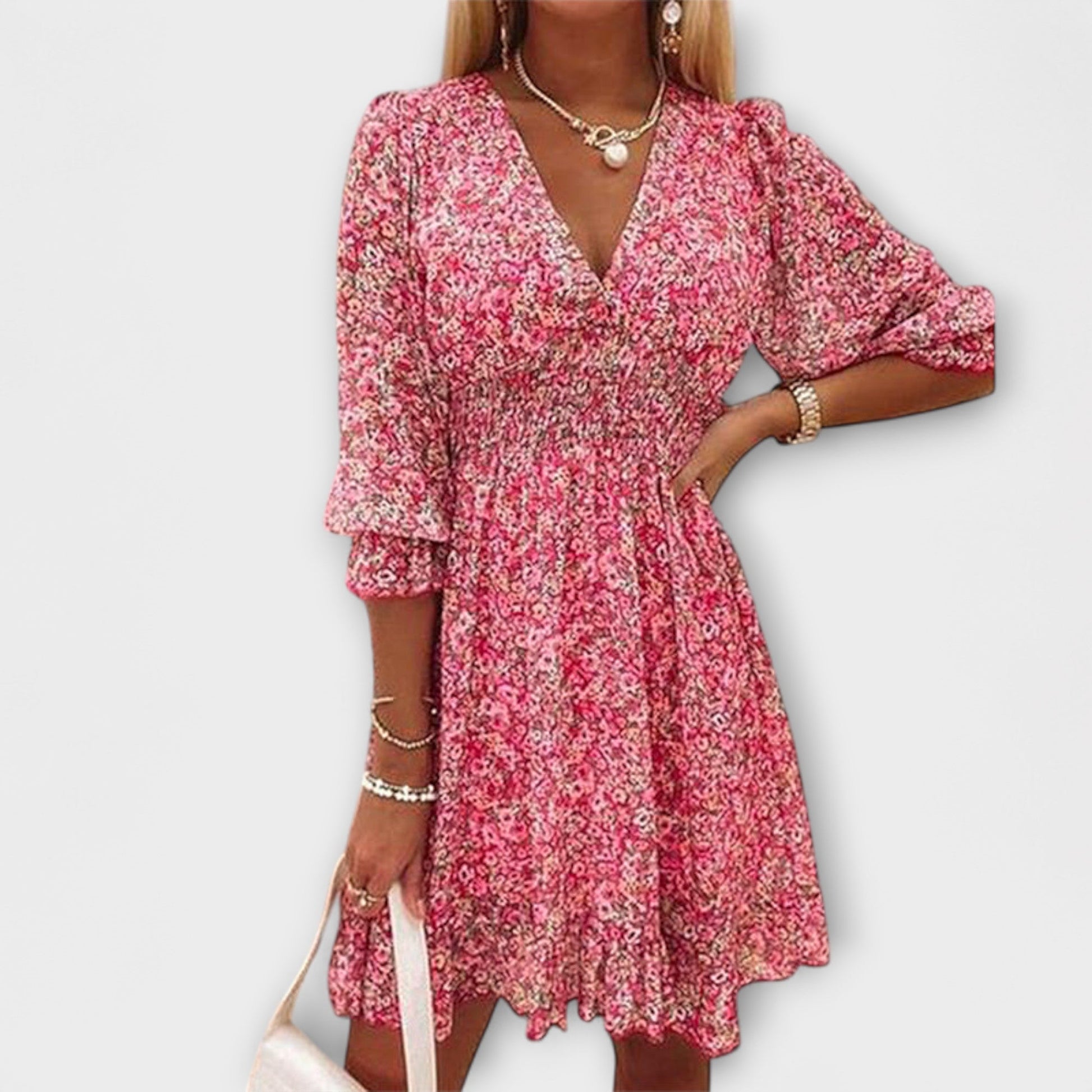 Beautiful Ruffle Sleeve Women's Floral Dress - Olytrend