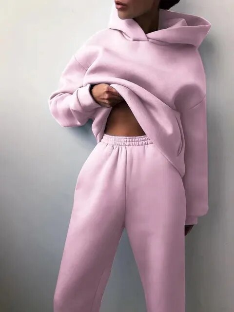 Cozy Women's Fleece Hoodie and Sweatpant Set