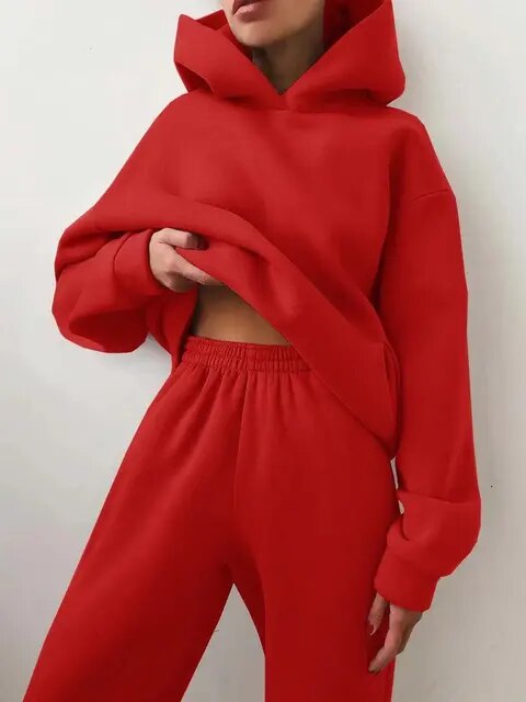 Cozy Women's Fleece Hoodie and Sweatpant Set