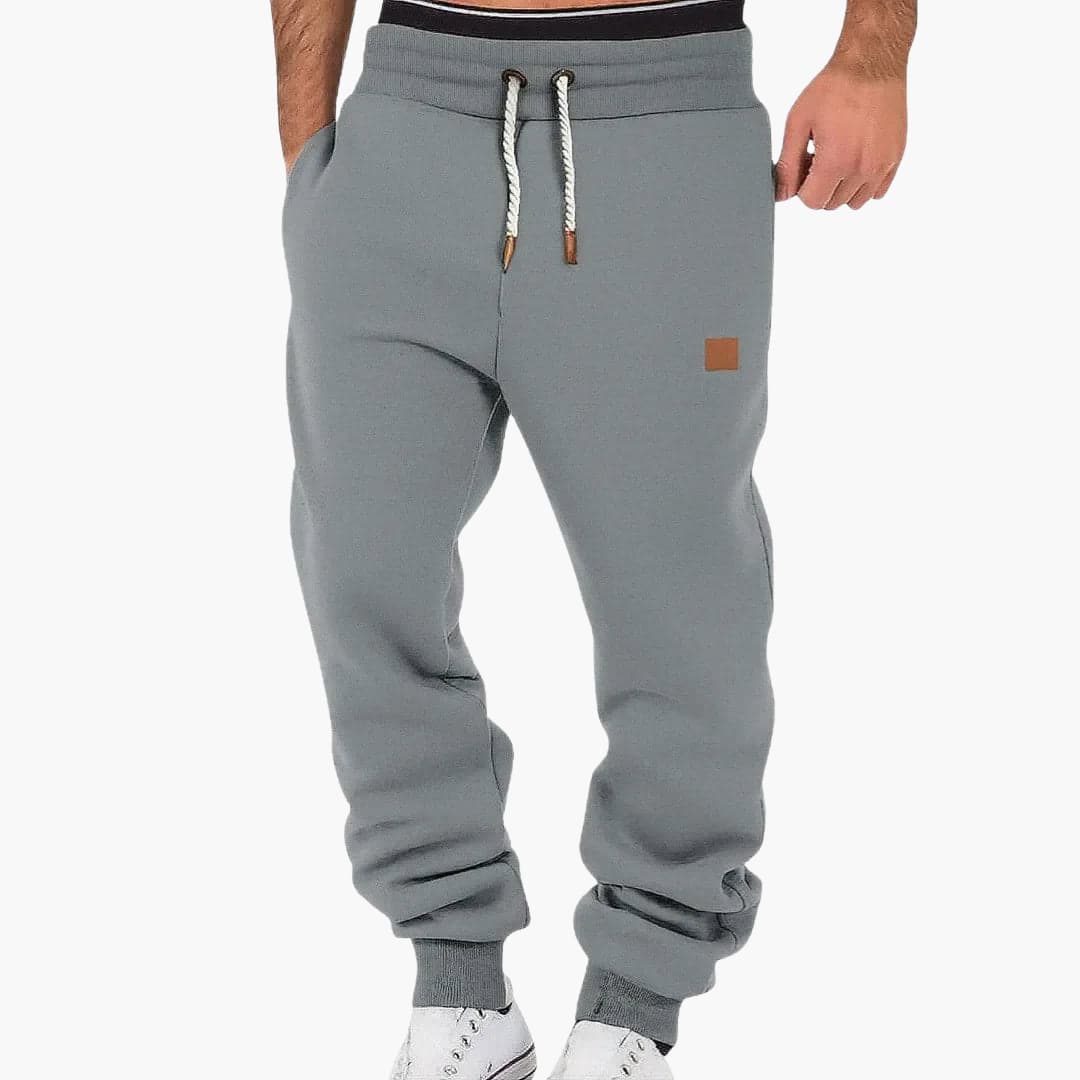 Men's Athletic Pants with Pockets and Elastic Waist - Olytrend