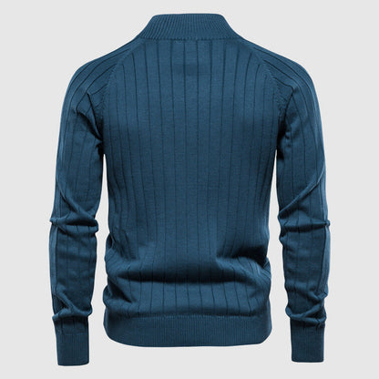 Classic Cotton Zip Up Mens Sweater