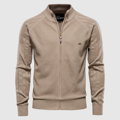 Classic Cotton Zip Up Mens Sweater