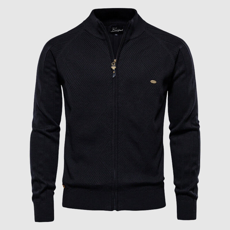 Men's Crew Neck Zip Up Sweater