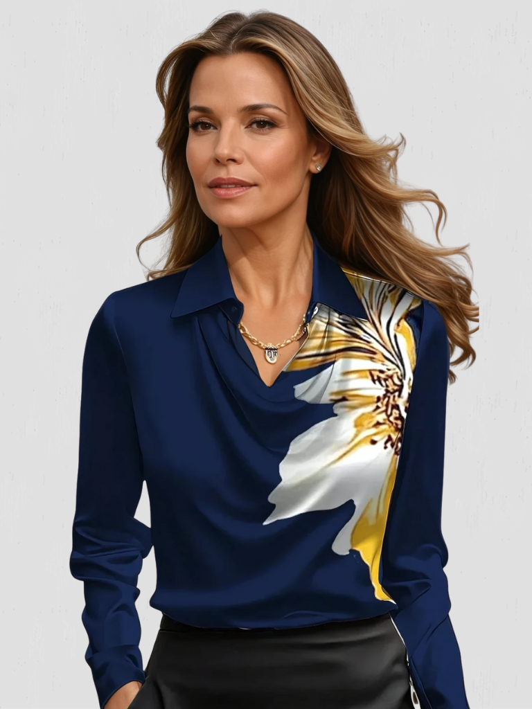 Feminine V Neckline Blouse | Classic Fit