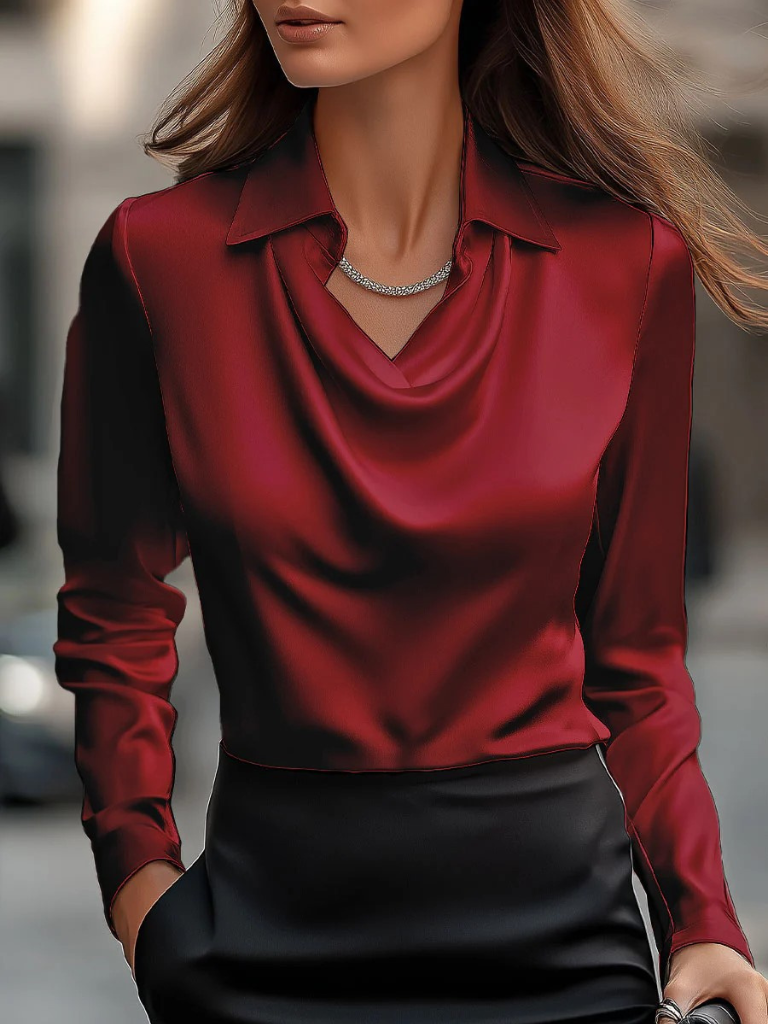 Feminine V Neckline Blouse | Classic Fit