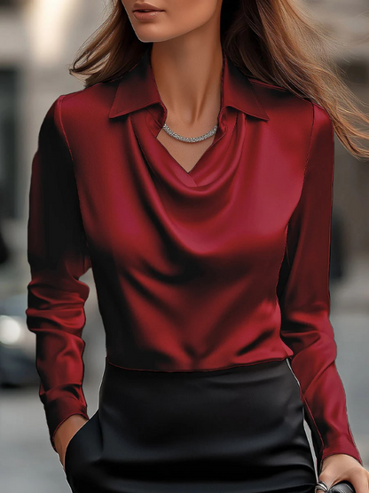 Feminine V Neckline Blouse | Classic Fit