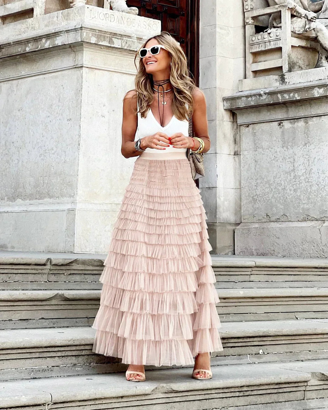 Flowy Long Skirt with Stretchy Waist