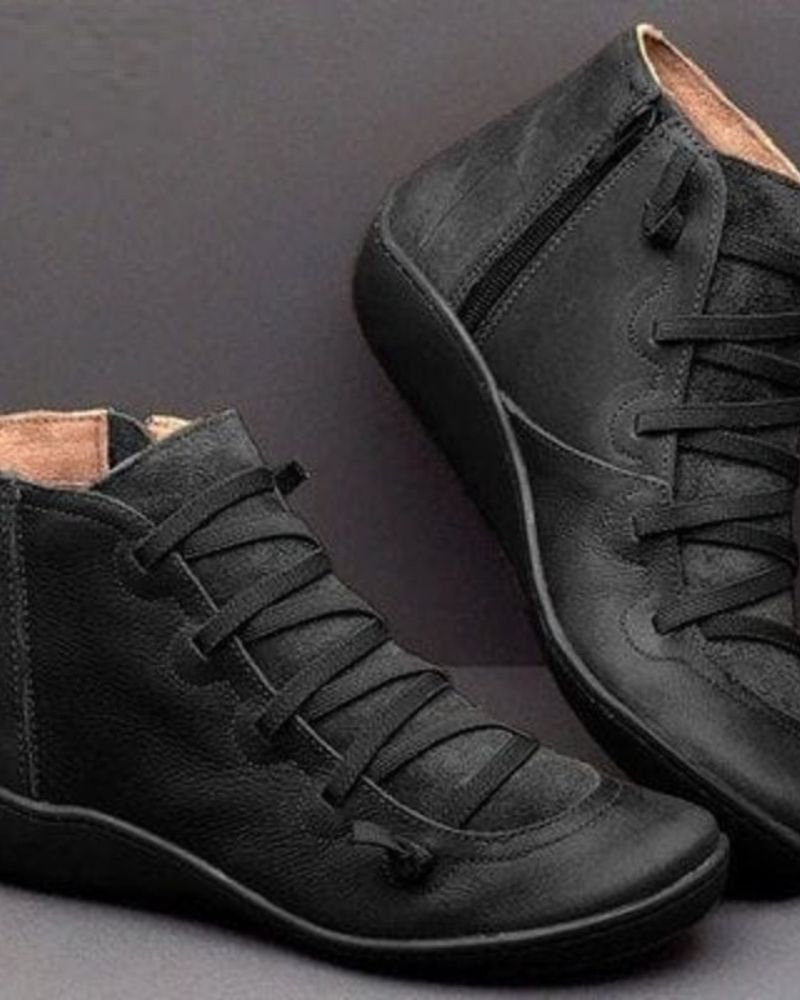 Genuine Leather Low Ankle Boots - Nocini
