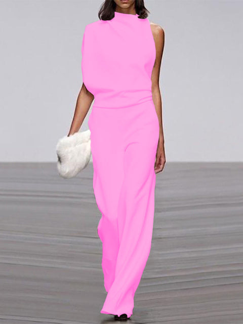 Chic Strapless Jumpsuit with Open Back Design