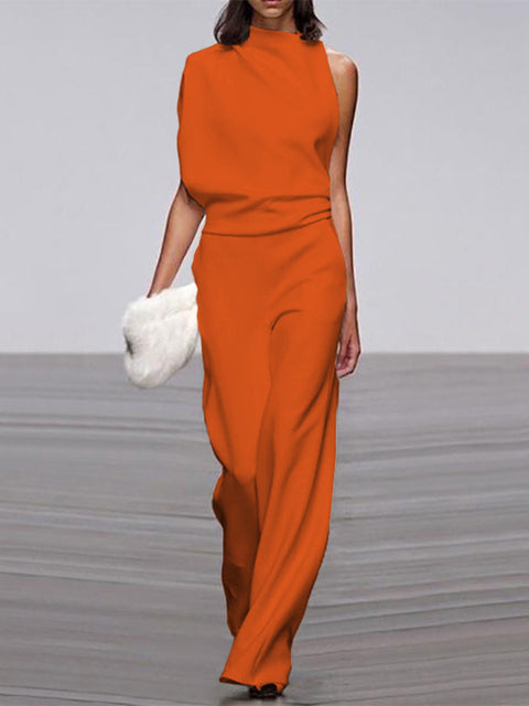 Simple Strapless Jumpsuit with Backless Chic Design