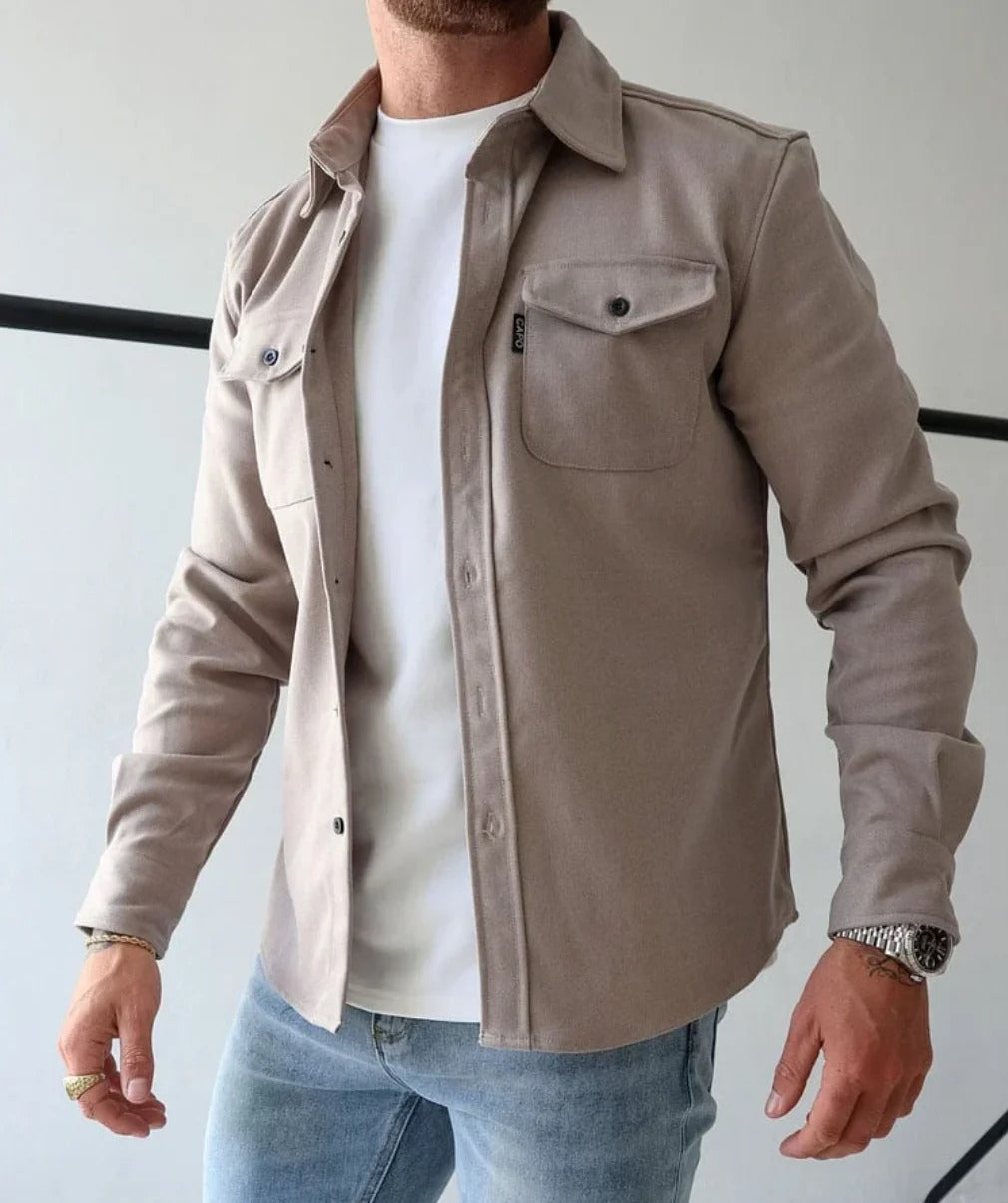 Classic Button Down Shirt Jacket - Olytrend