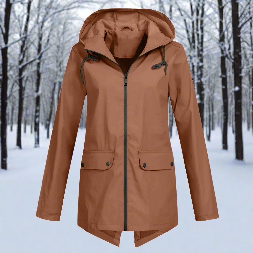 Waterproof Women's Parka Jacket with Hood and Pockets