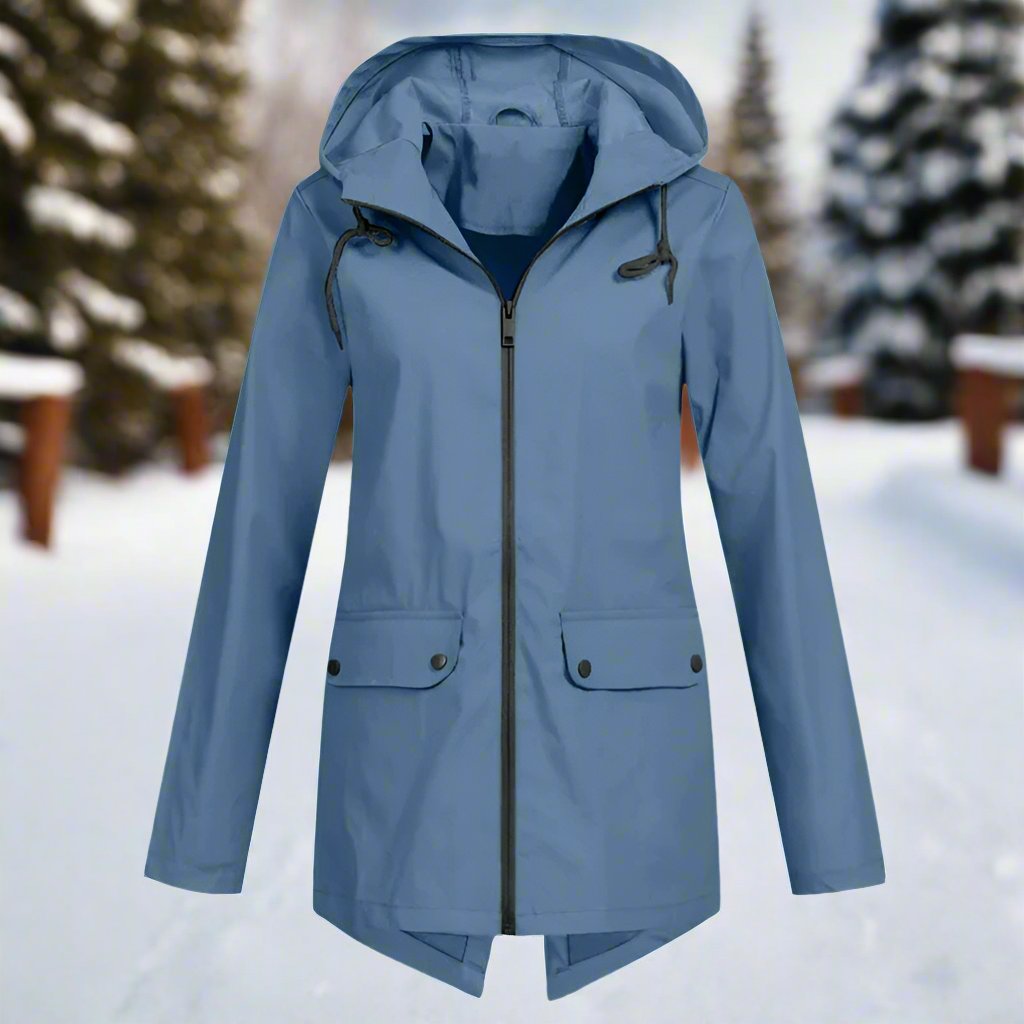 Waterproof Women's Parka Jacket with Hood and Pockets